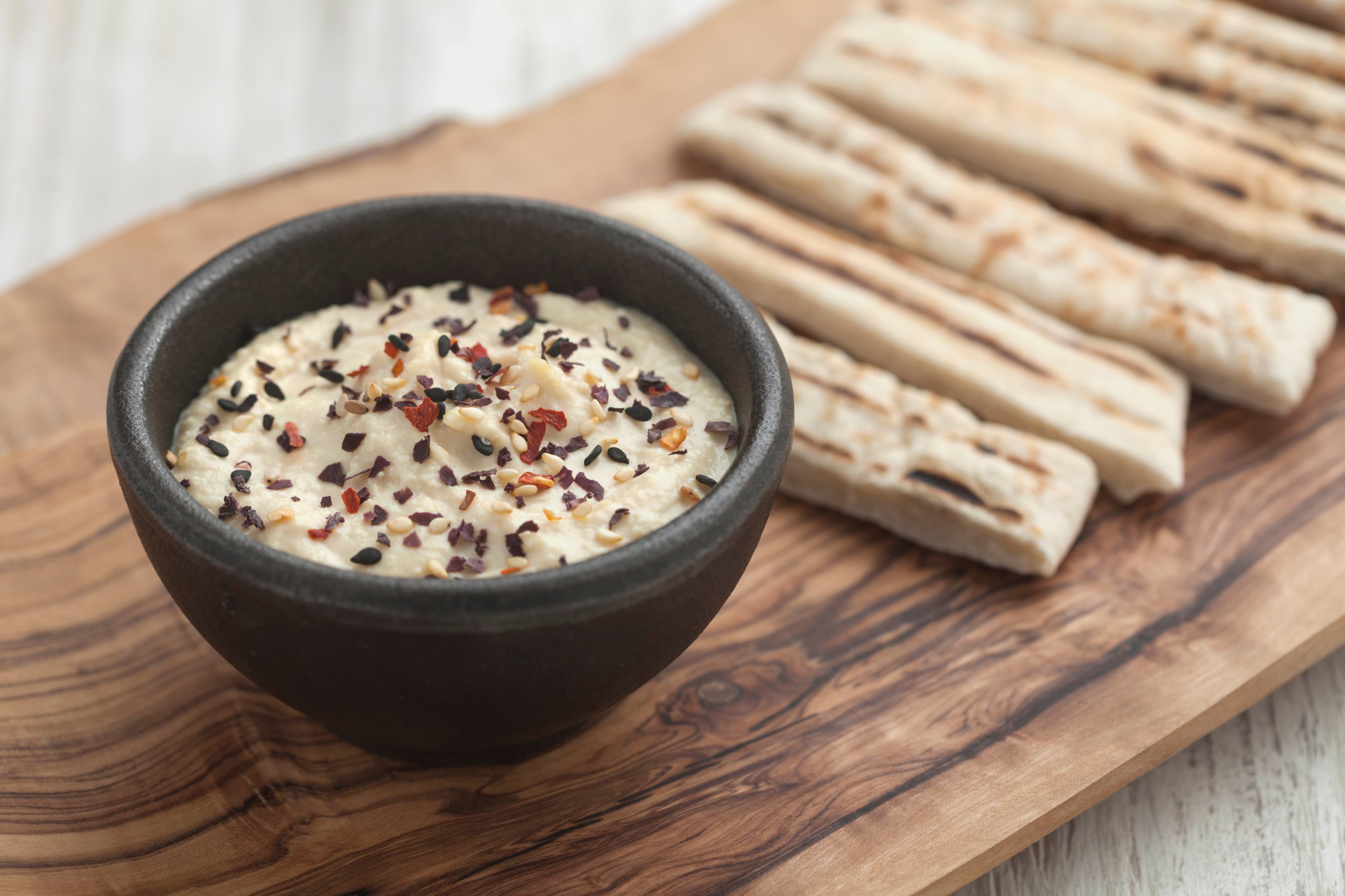 Bowl of food with seaweed flakes used
